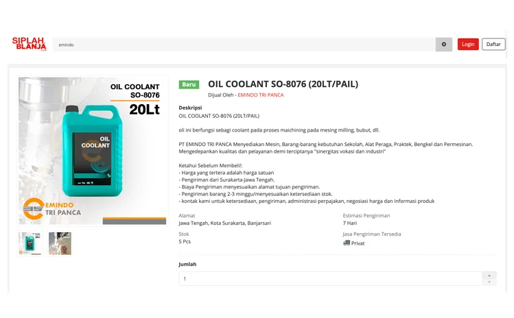 jual oil coolant di siplah